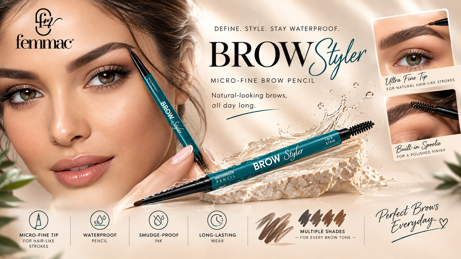 Femmac waterproof brow styler campaign
