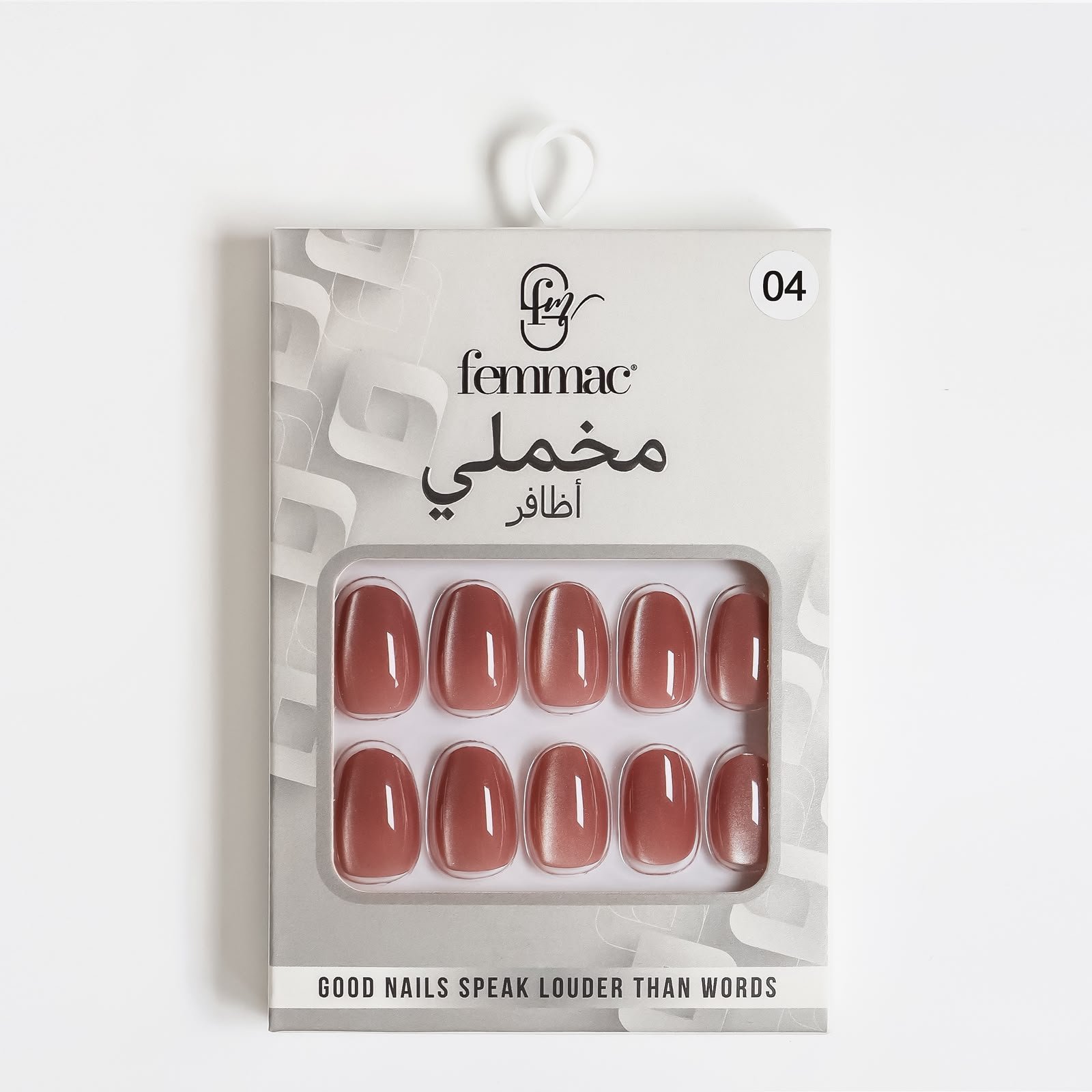 Femmac Dusty Rose Glossy Press-On Nails – Shade 04